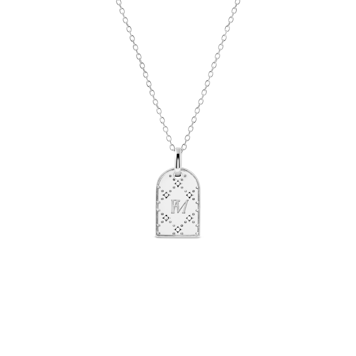 Double Monogram Necklace (Silver)