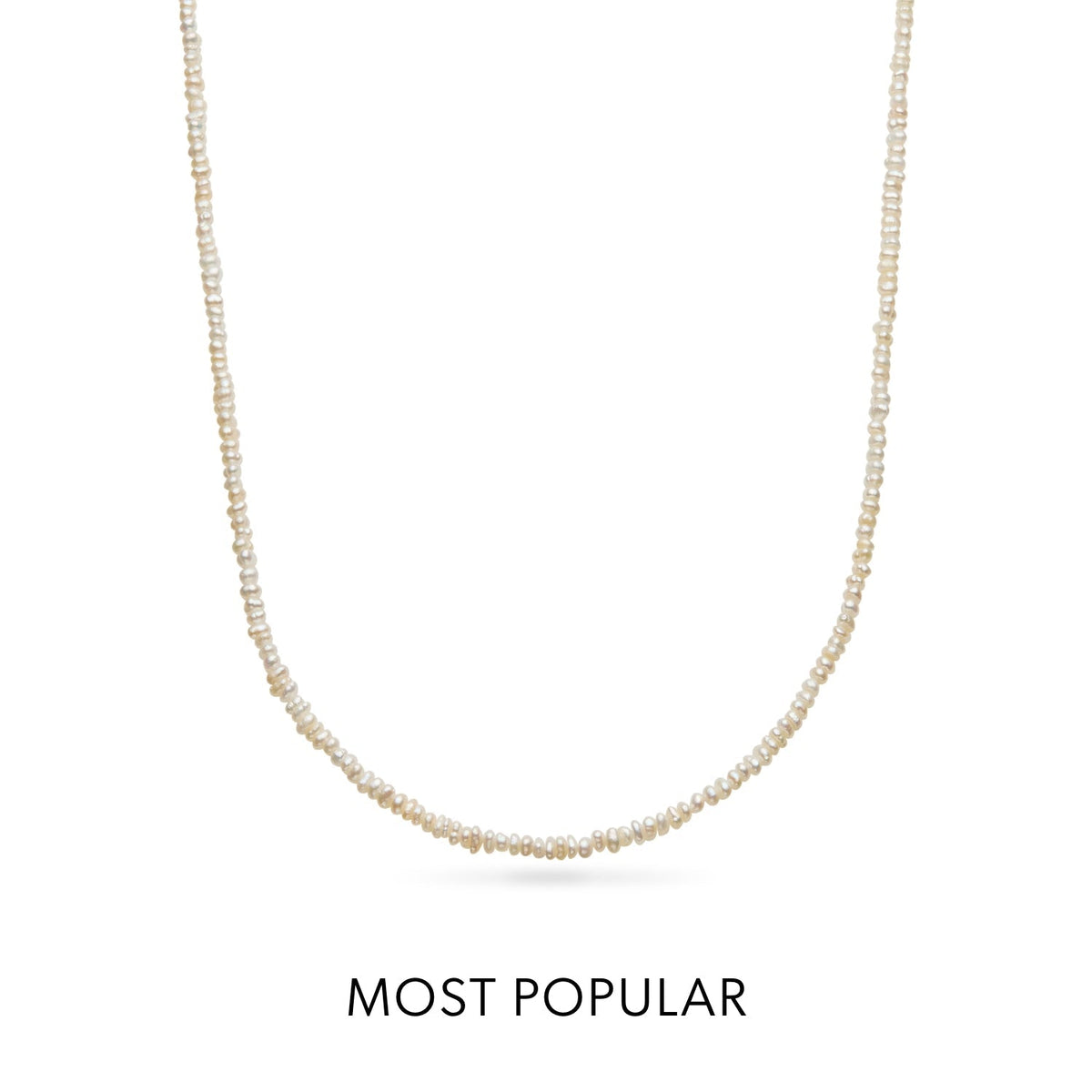 Layering Mini Pearl Beaded Chain Necklace (Gold)