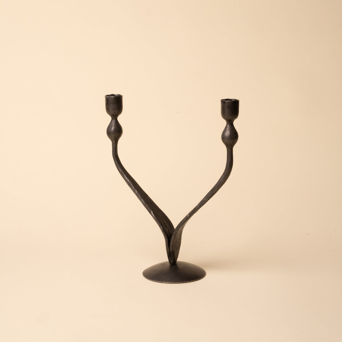 Forged Iron Ball Candle Holders