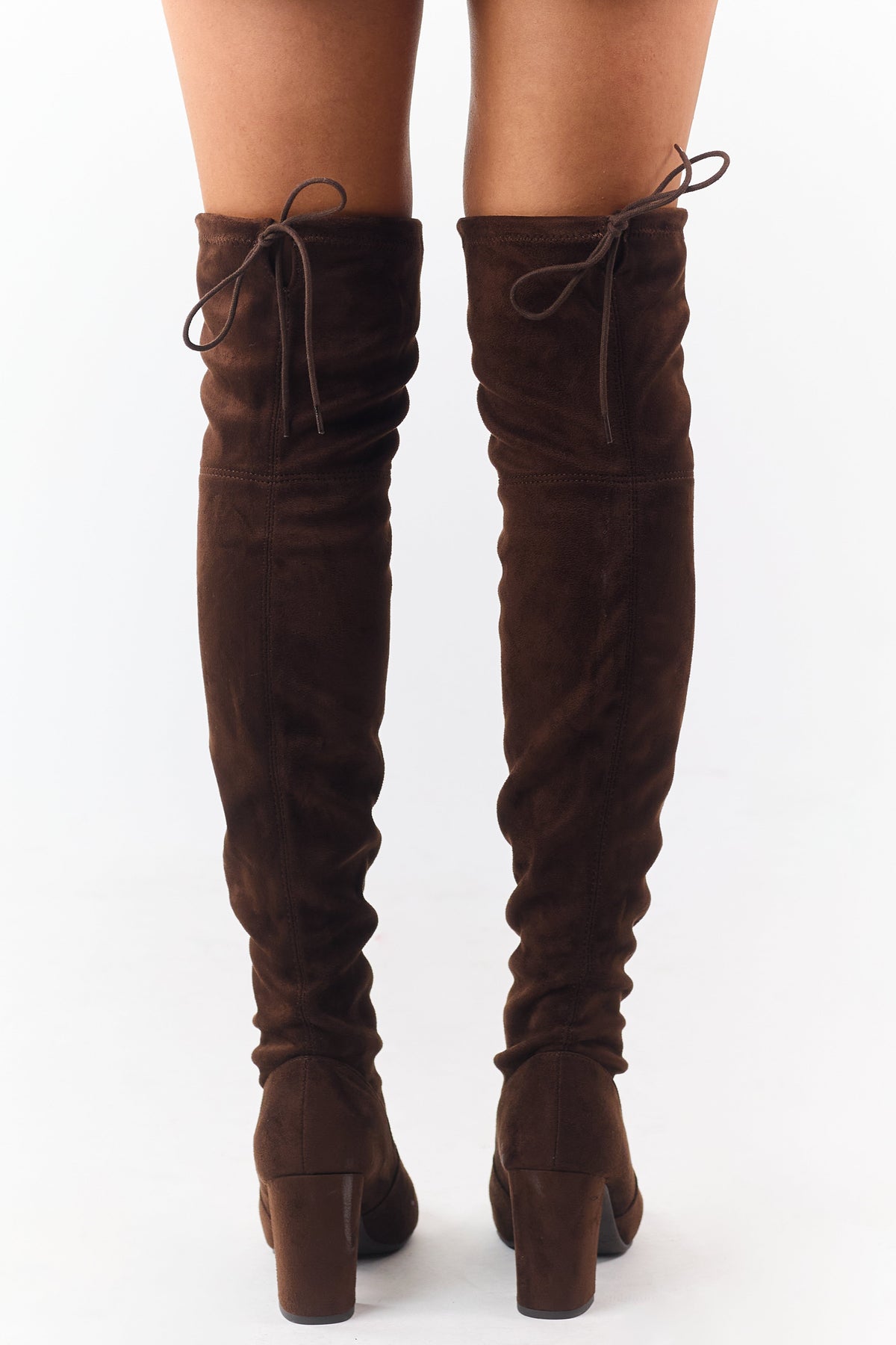 Cocoa Over the Knee Microsuede Drawstring Boots