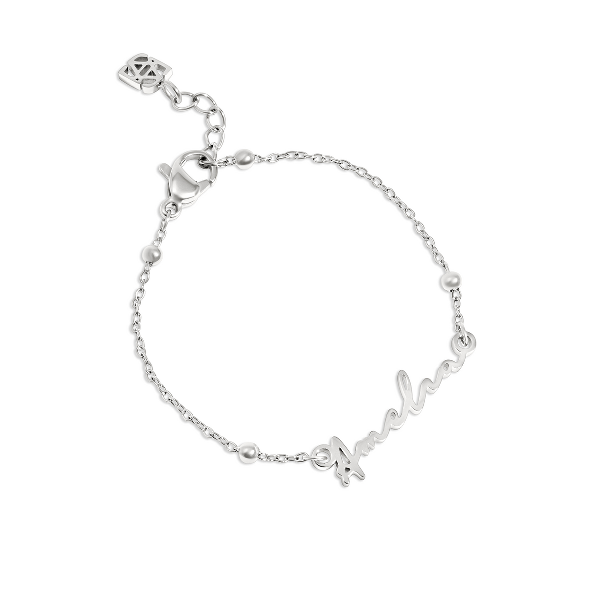 Mini Me Signature Name Bracelet (Silver)