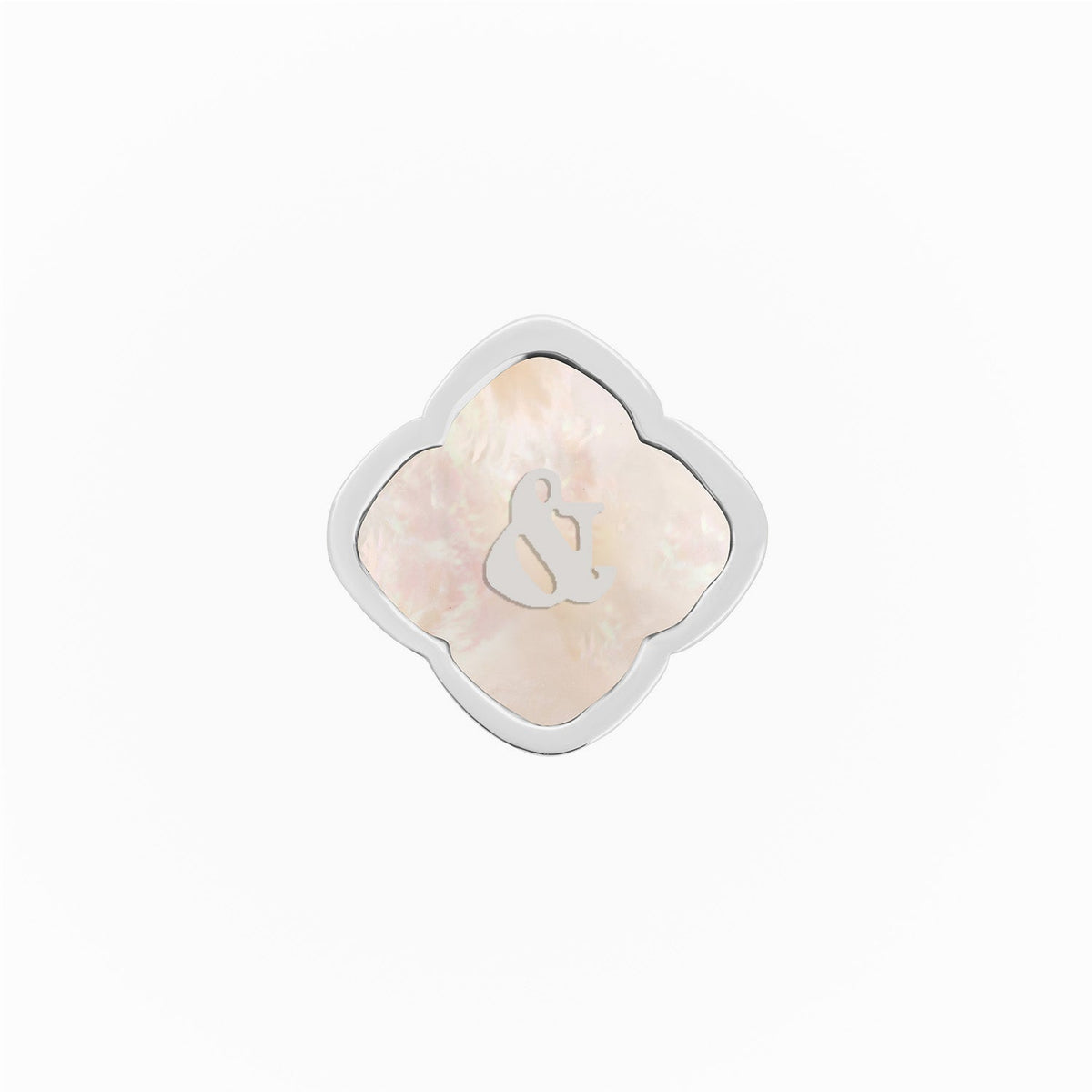 Rosette Pearl Clover Charms (Silver) - &