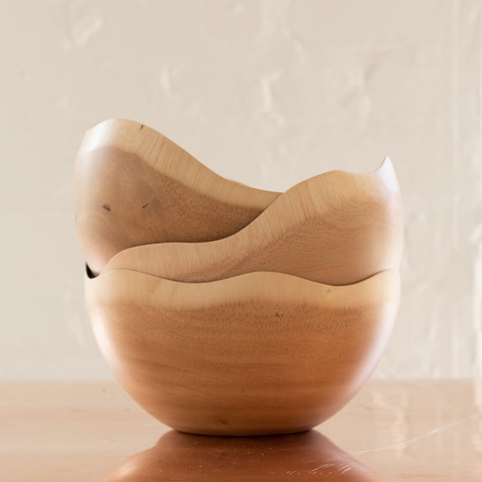 Kiln Mango Wood Wave Edge Bowl