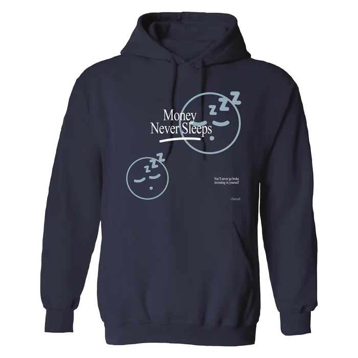 OUTRANK MONEY NEVER SLEEPS HOODIE - NAVY-OR2739H