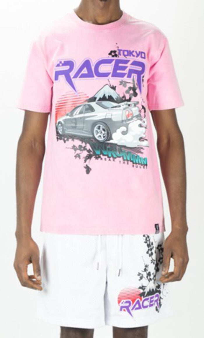 REBEL MINDS-ACID WASHED TOKYO RACER TEE-141-147