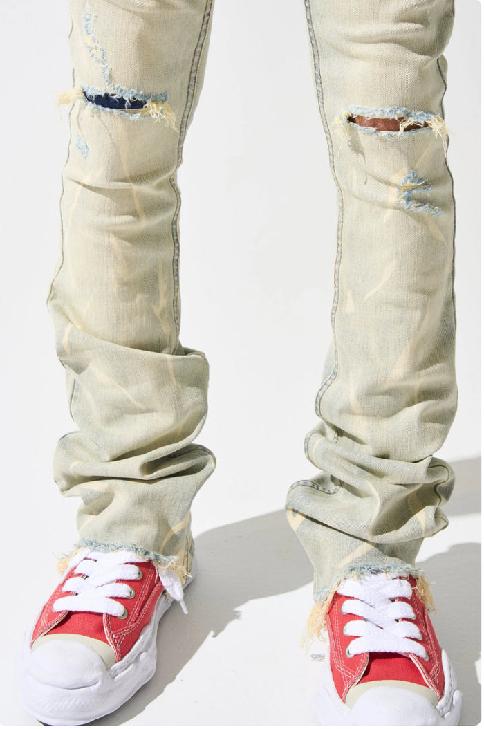 SERENDE-"SULFUR" STACKED JEANS