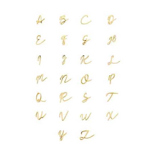 Made Mine Charms - Script Initial Charms (Gold)