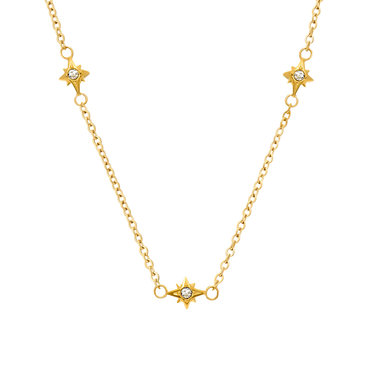 Fingerprint Written In The Stars Tag Necklace (Gold)