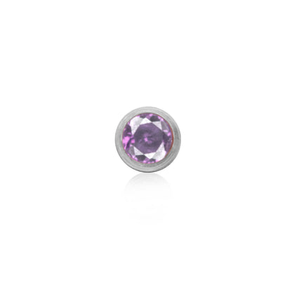 Birthstone Stud Earring (Silver)