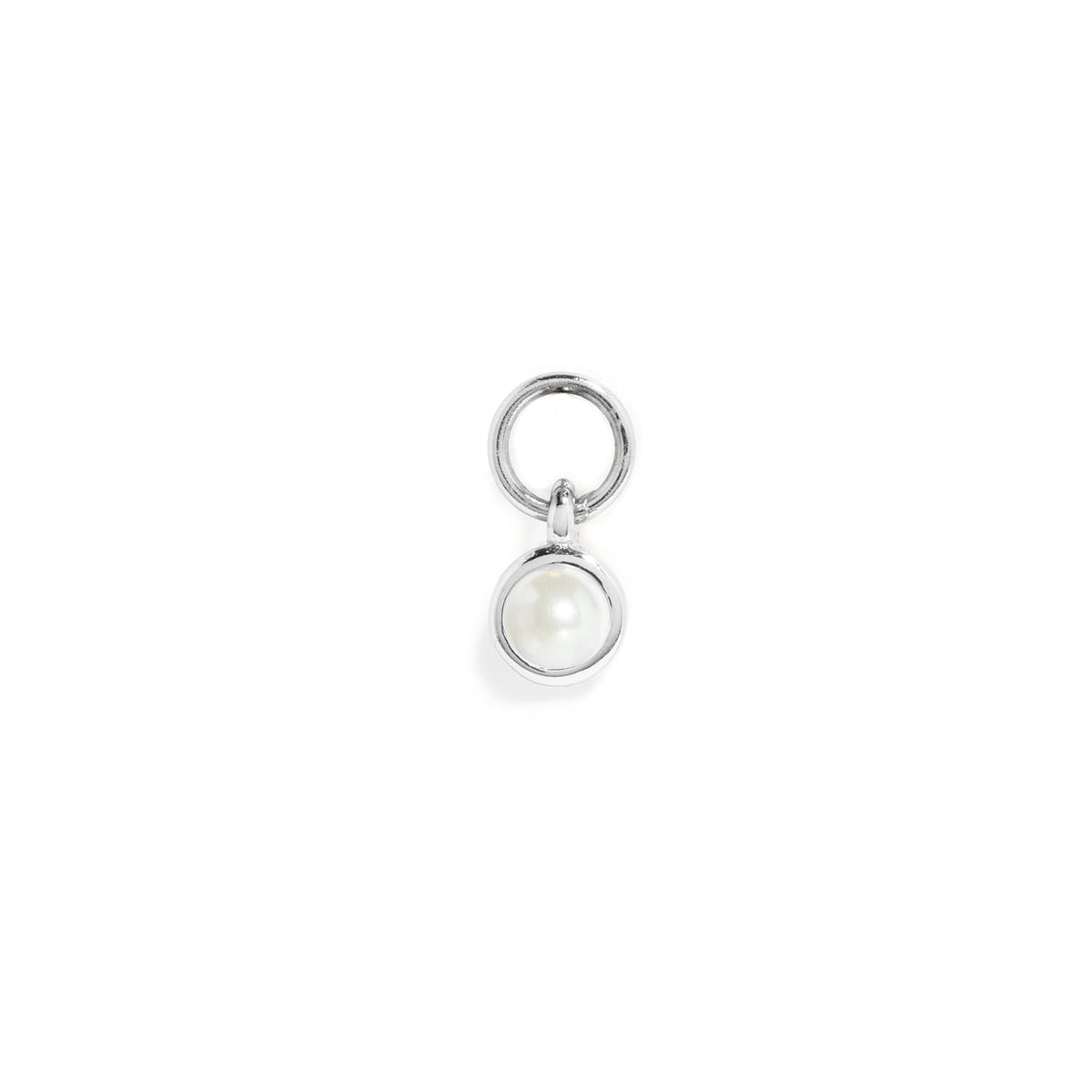 Stories Mini Birthstone Hoop Charm (Silver)