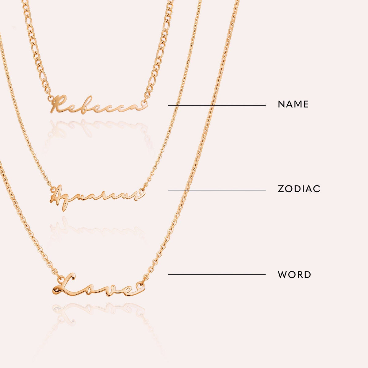 Signature Name Necklace (Rose Gold)