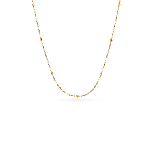 Layering Sphere Chain Necklace 14-16 in (Gold)