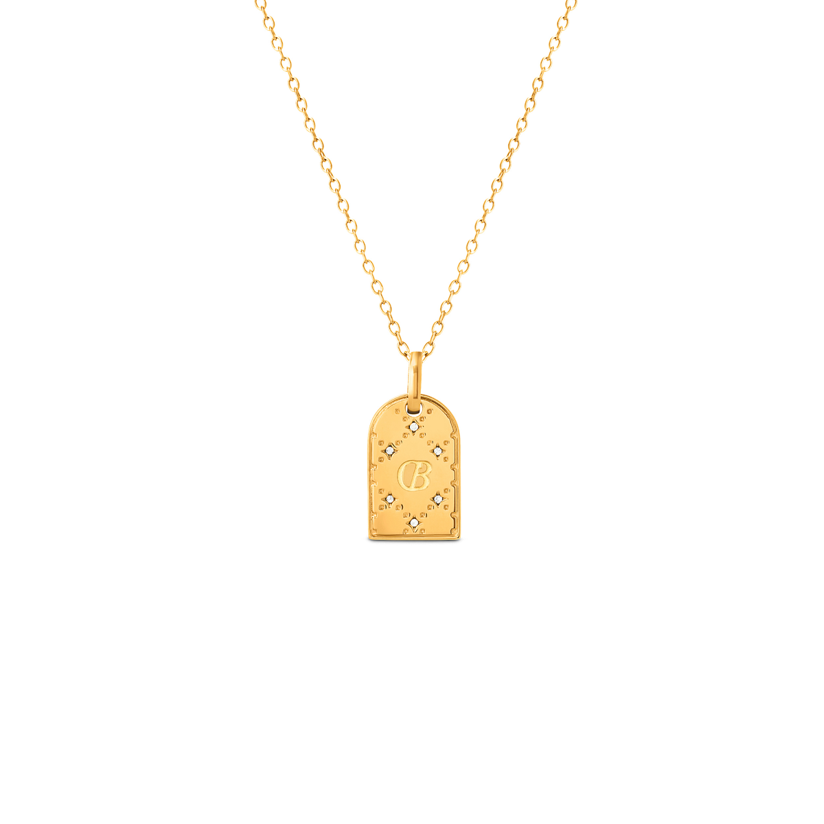 Double Monogram Necklace (Gold)