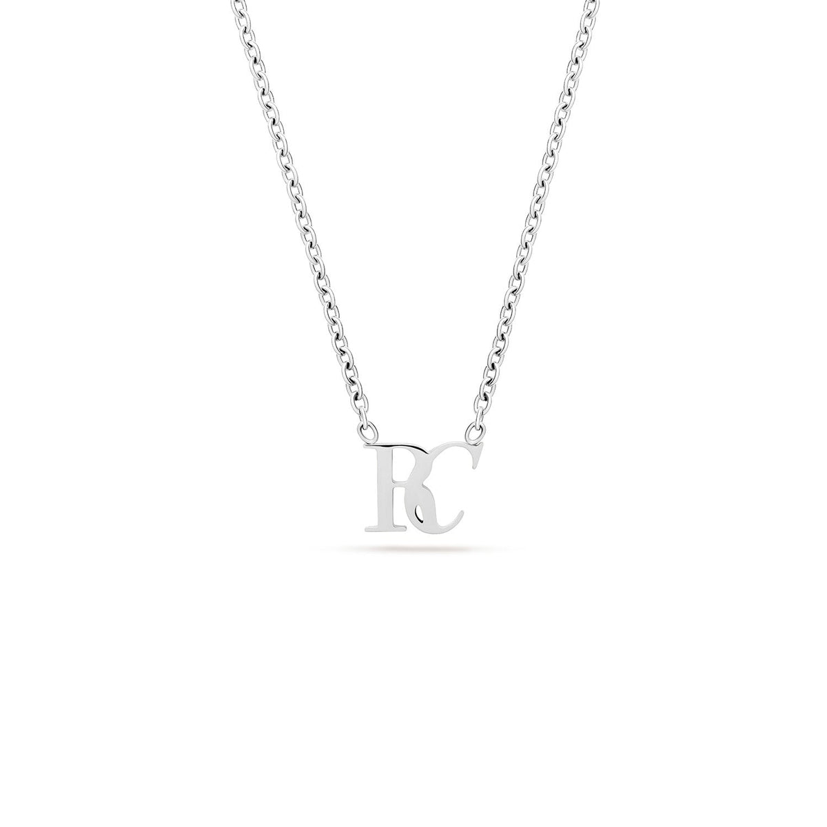 Mini Double Initial Necklace (Silver)