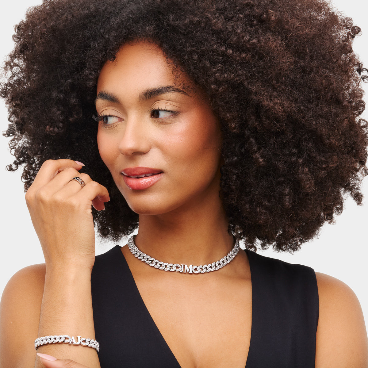 Gala Pavé Initial Choker (Silver)