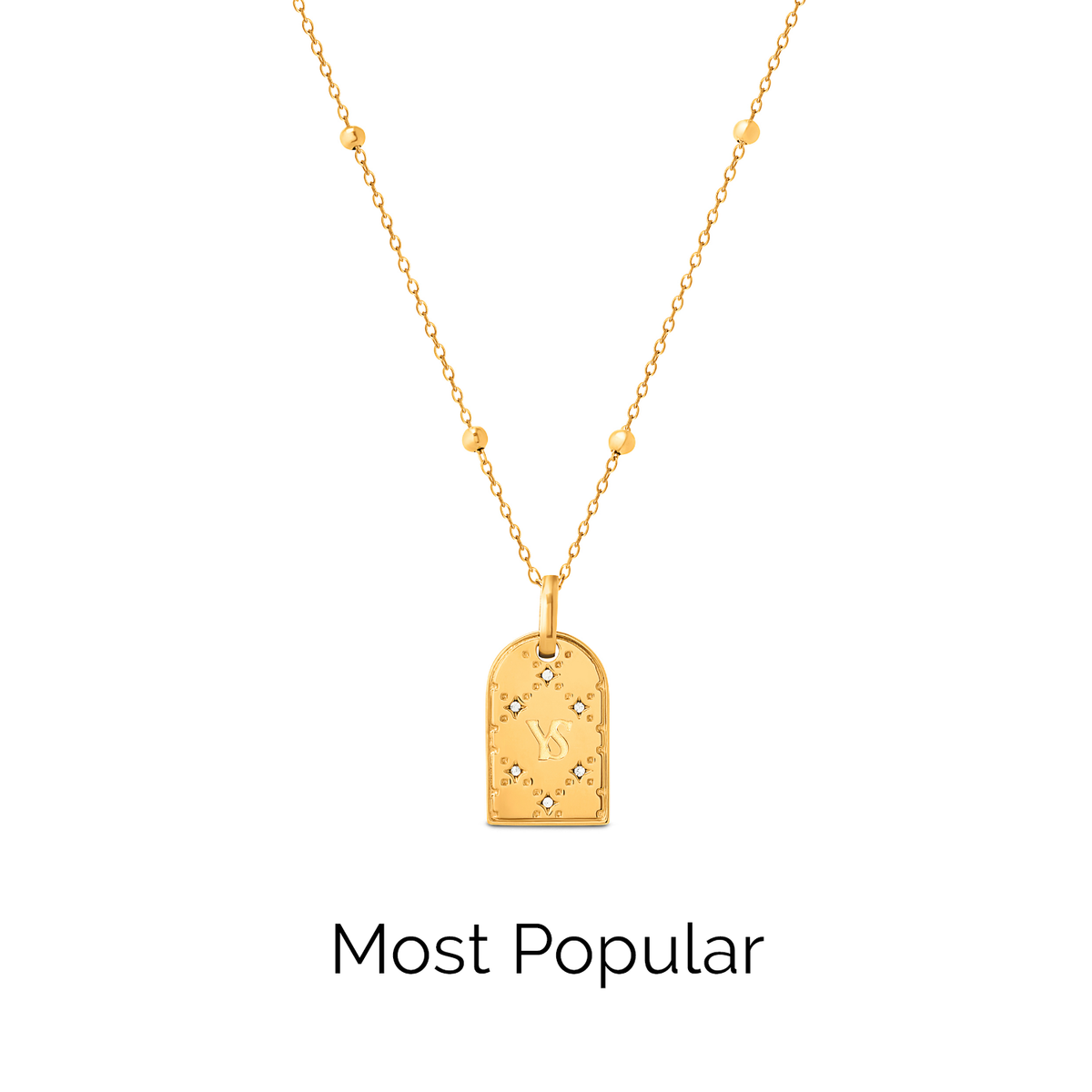 Double Monogram Necklace (Gold)