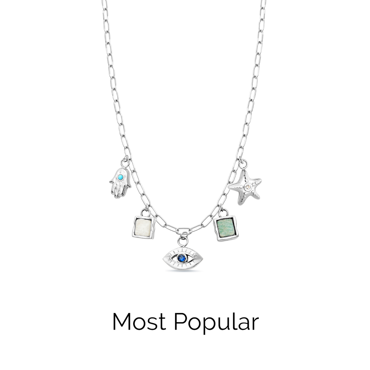 Made Mine Ocean Charm Necklace (Silver)