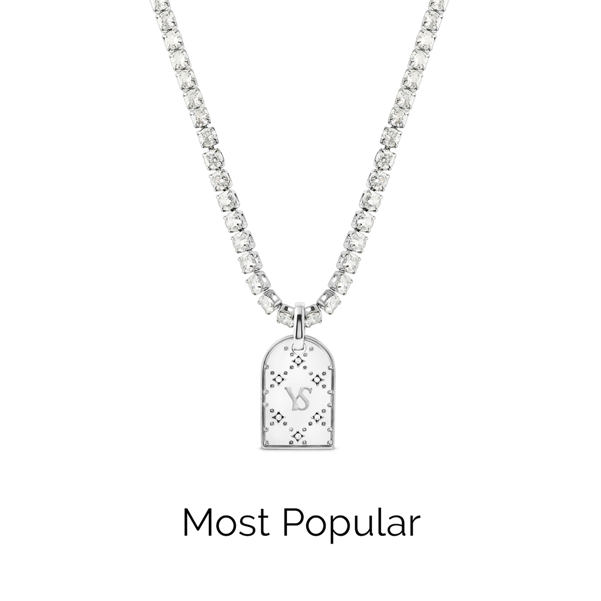 Double Monogram Necklace (Silver)