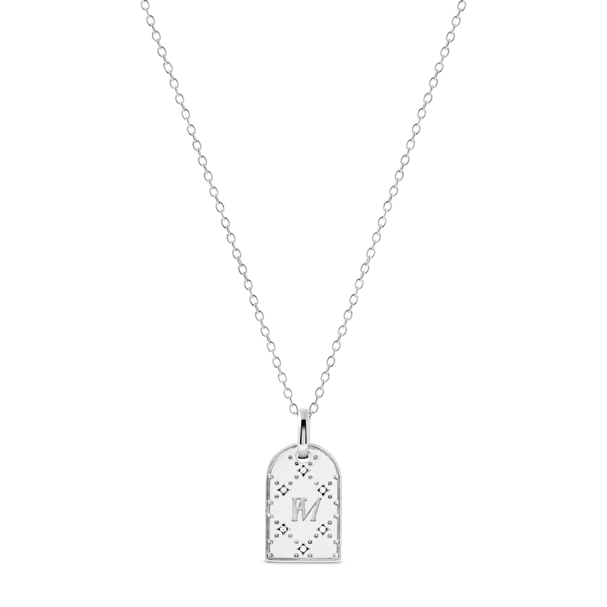 Double Monogram Necklace (Silver)