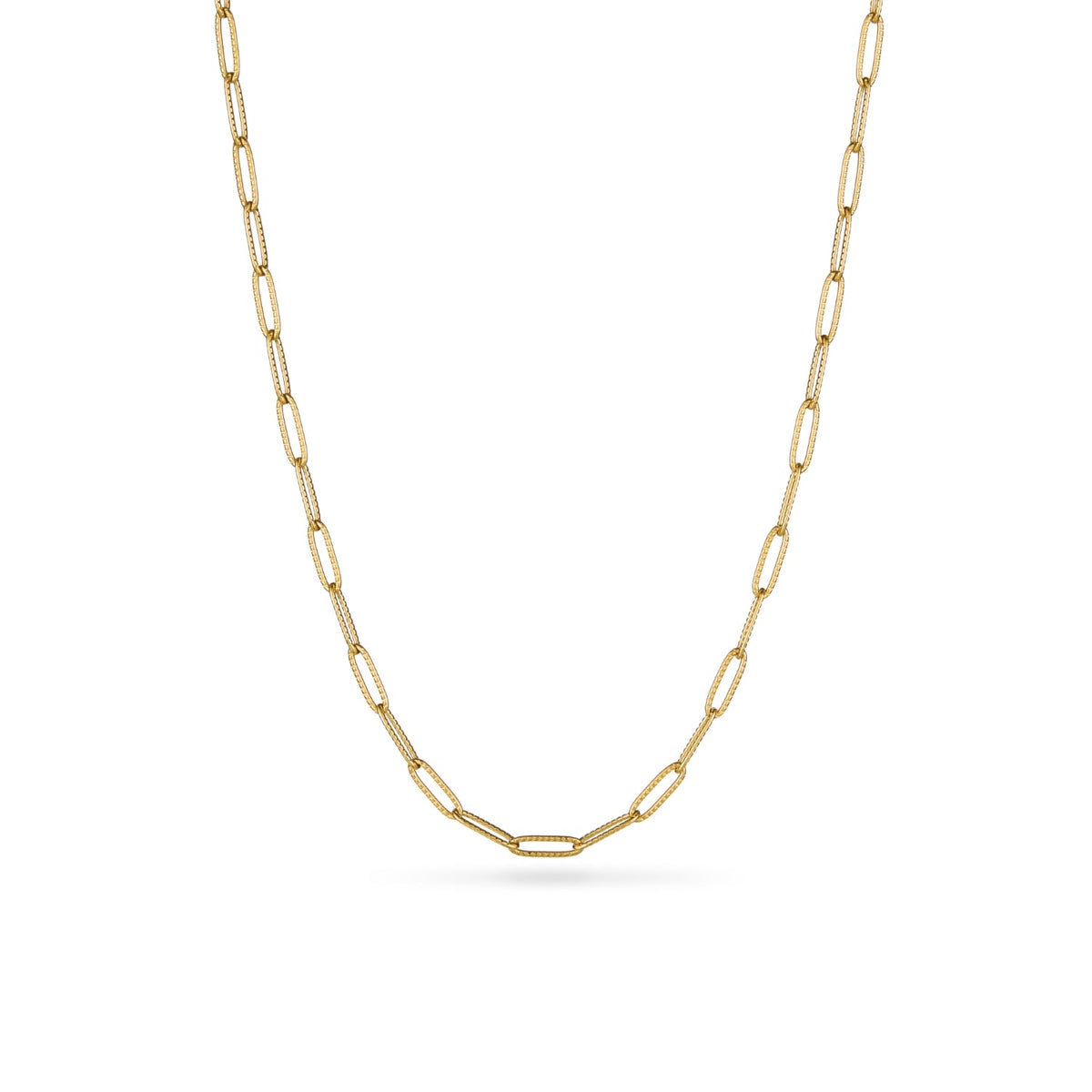Paperclip Chain Necklace (Gold) - 16 - 18 in