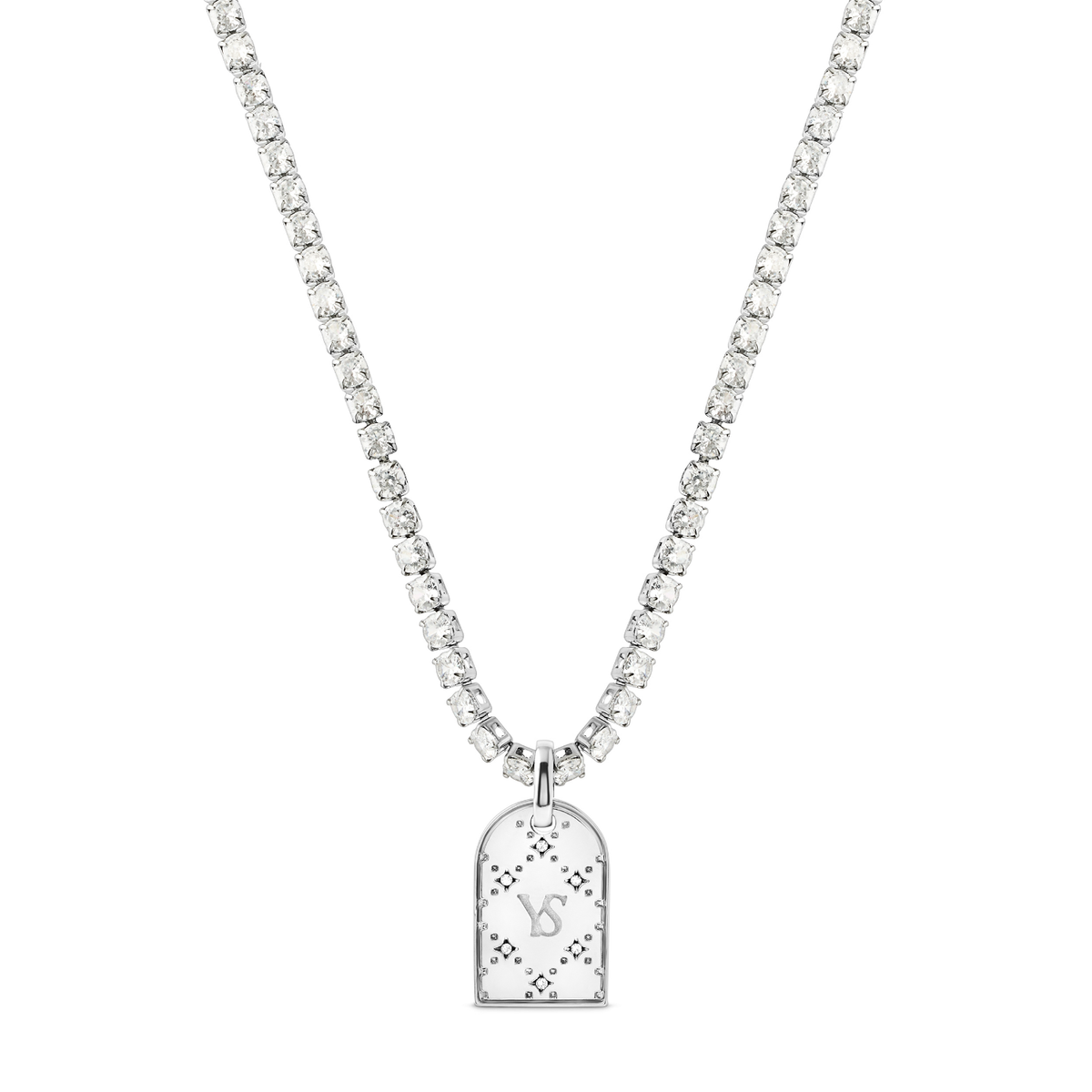 Double Monogram Necklace (Silver)