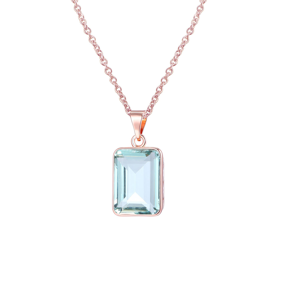 18K Gold Plated Emerald Cut Amethyst Necklace