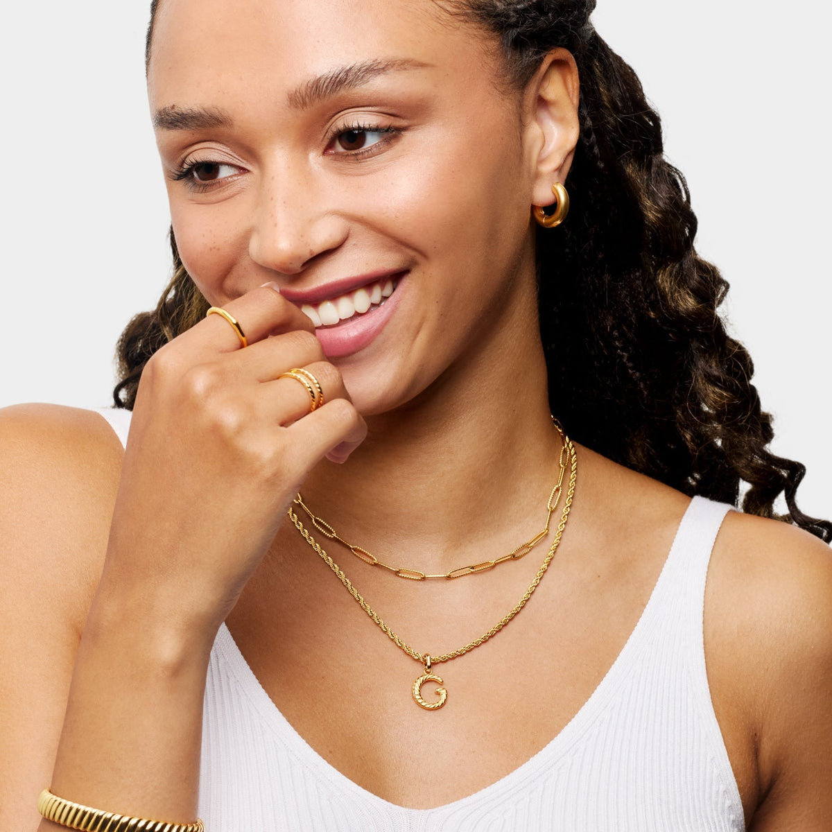 Entwine Initial Necklace (Gold)