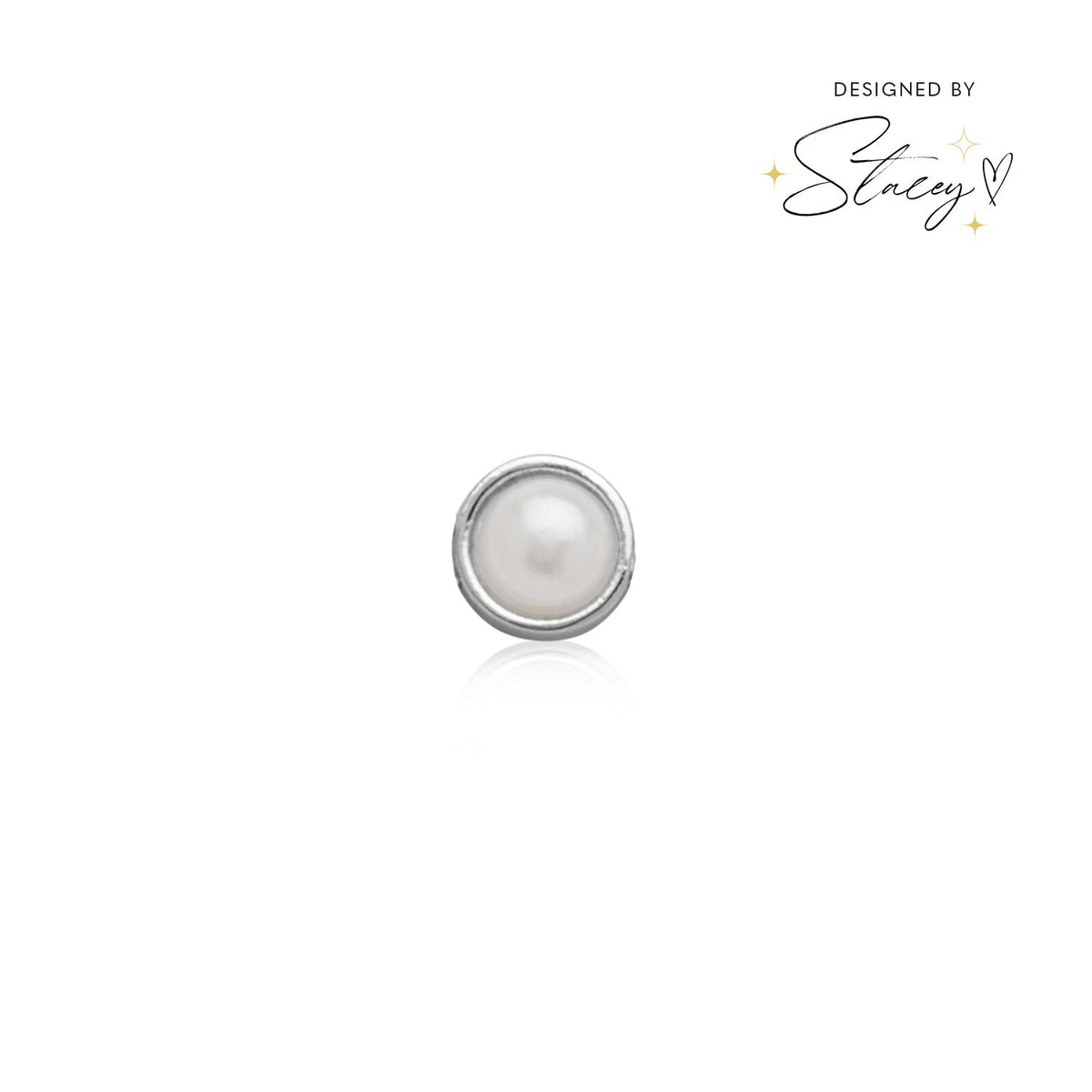 Made Mine Charms - Pearl Charm (Silver)