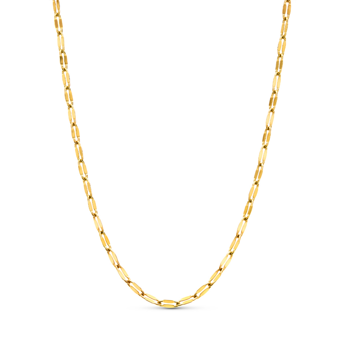 Blue Lace Agate Cushion Necklace (Gold)