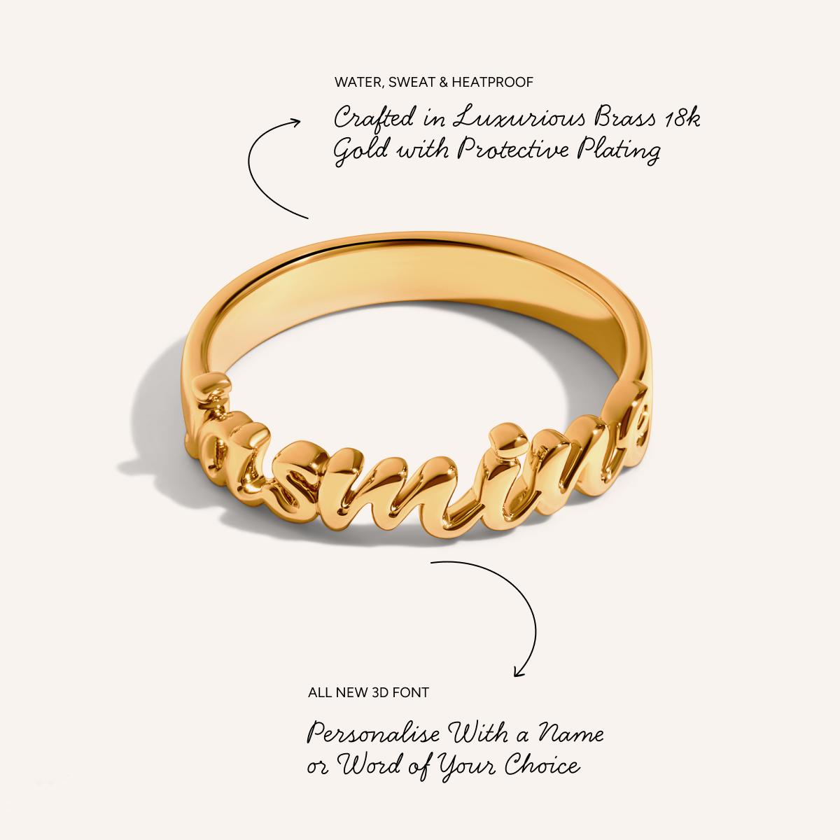 Script Name Ring (Gold)