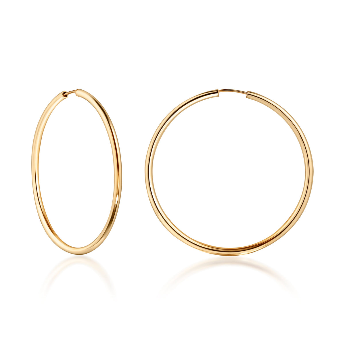 18K Gold Plated 3MM Endless Hoop Earrings