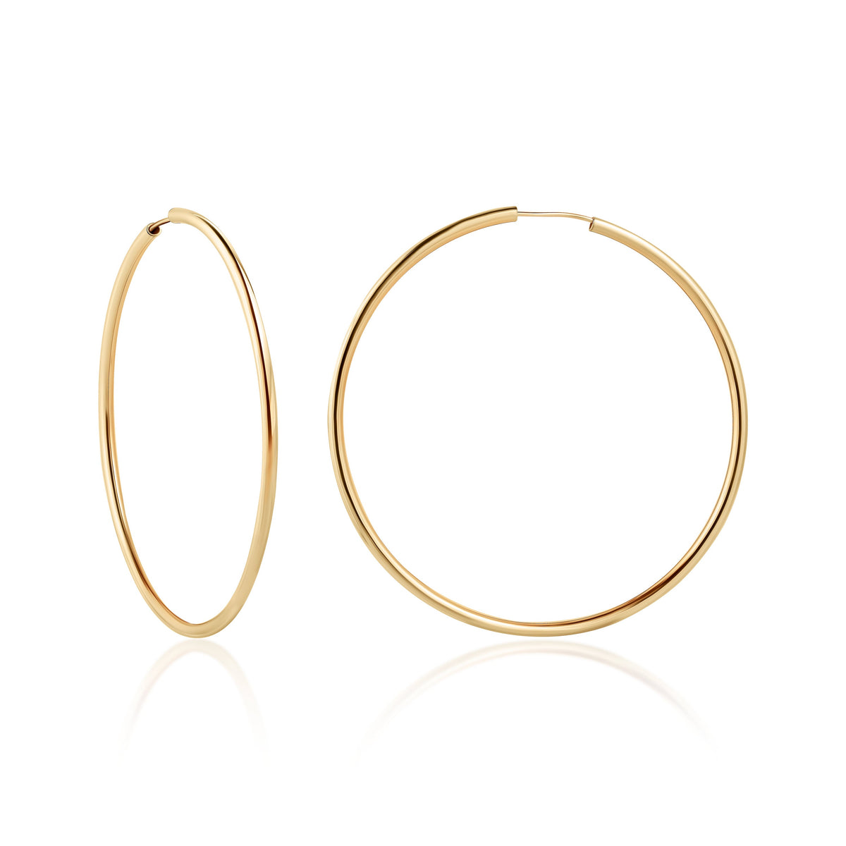 18K Gold Plated 3MM Endless Hoop Earrings