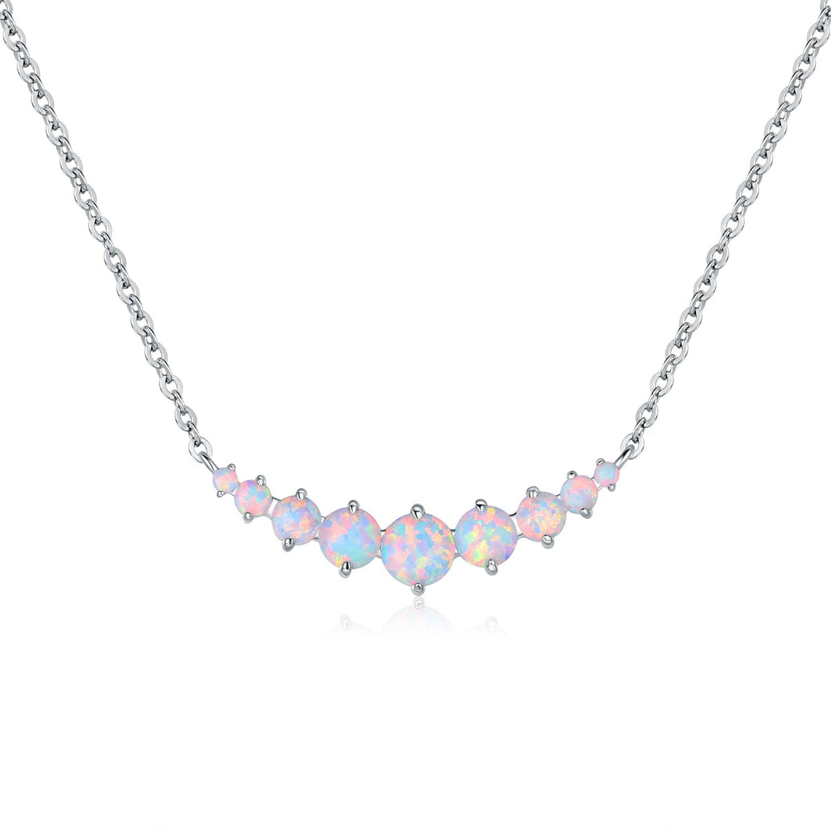 18K Gold Plated Graduated Opal Necklace