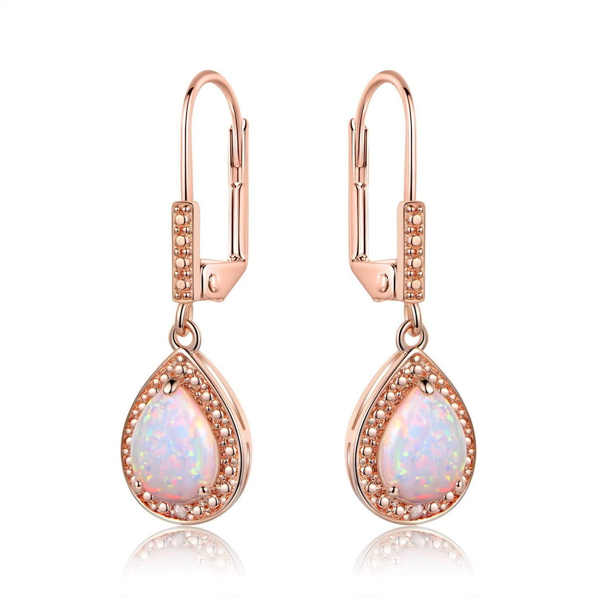 18K Gold Plated Opal Drop Earrings