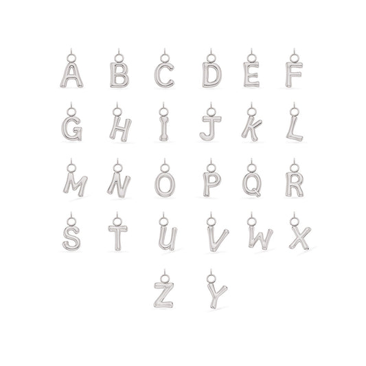 Mini Molten Initial Charm (Silver)