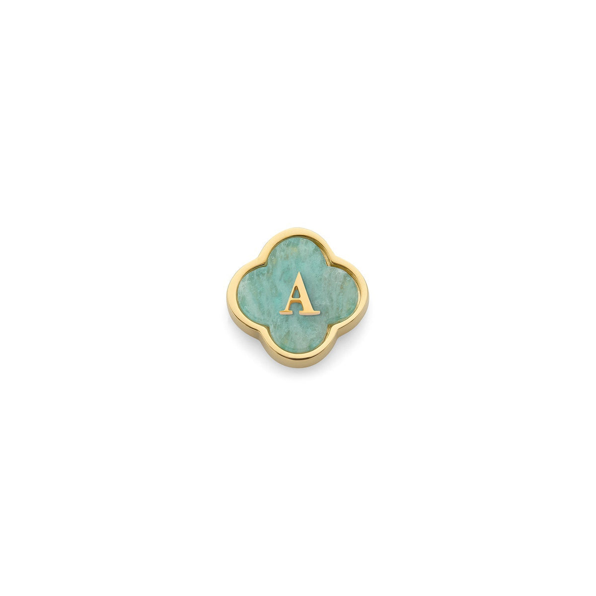 Amazonite Clover Charms (Gold) - Initials