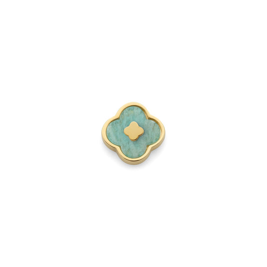 Amazonite Clover Charms (Gold) - Clover