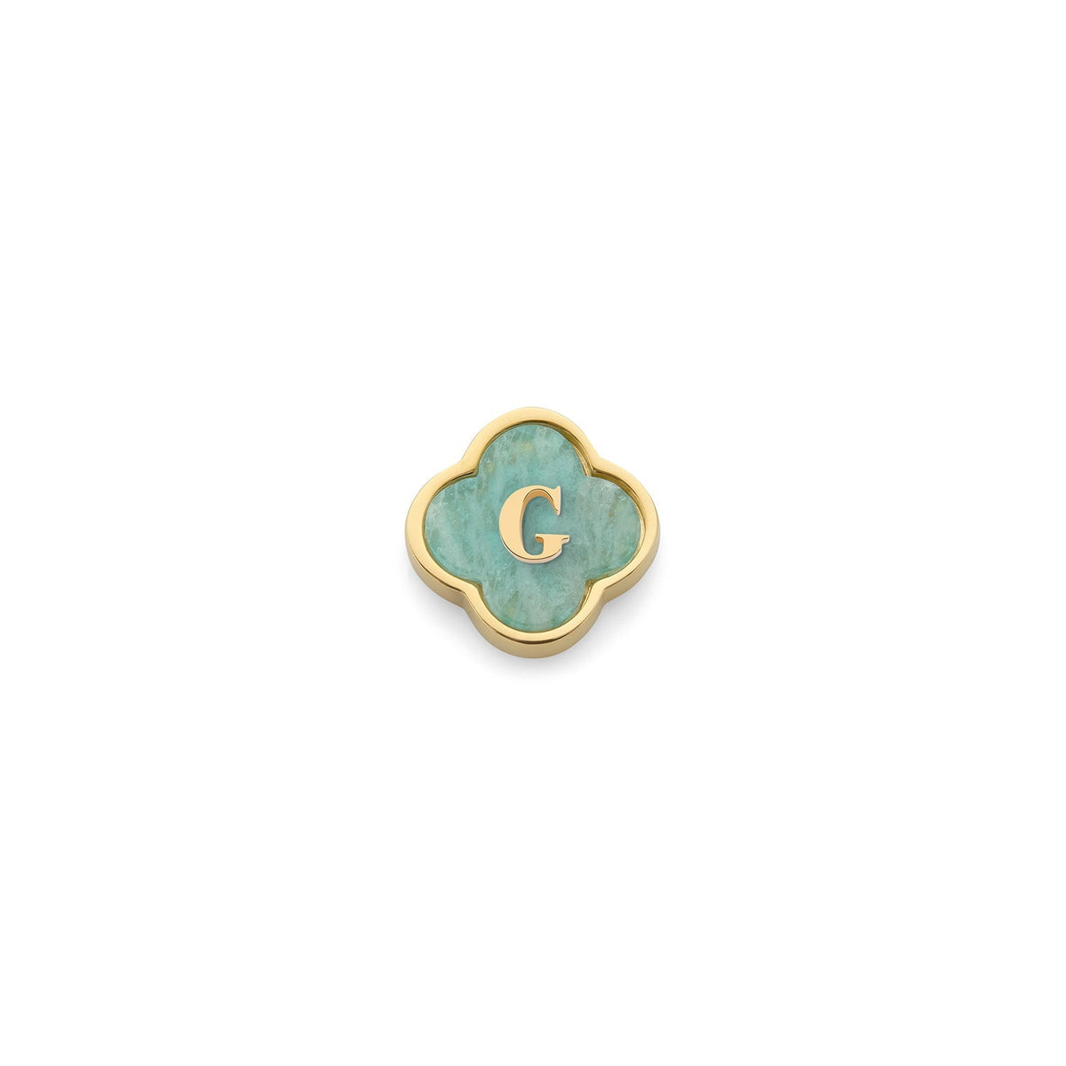 Amazonite Clover Charms (Gold) - Initials