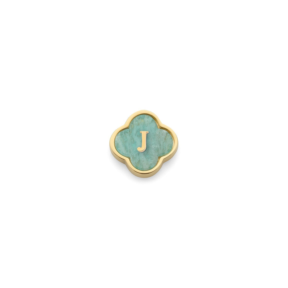 Amazonite Clover Charms (Gold) - Initials
