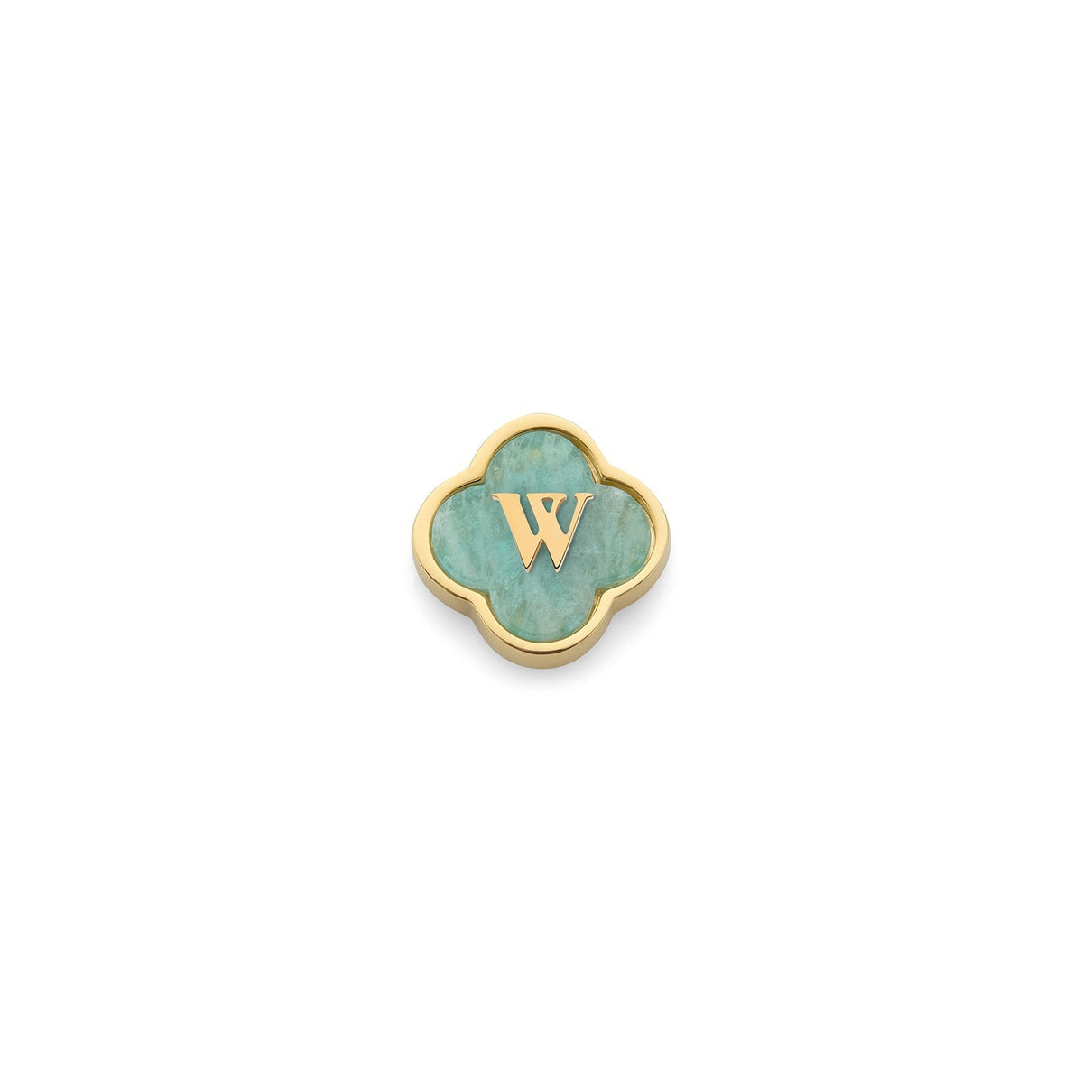 Amazonite Clover Charms (Gold) - Initials