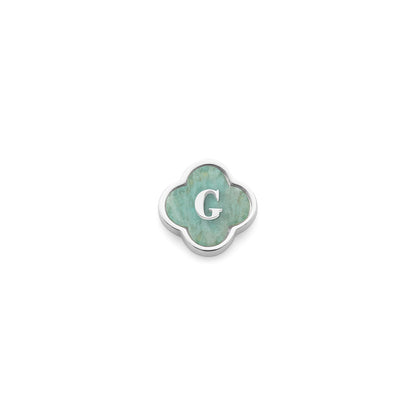 Amazonite Clover Charms (Silver) - Initials