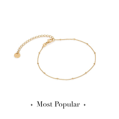 Mini Birthstone & Letter Bracelet Set (Gold)