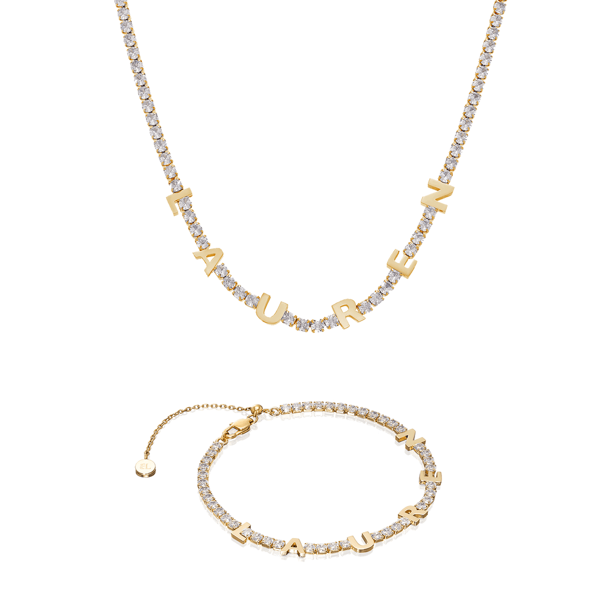Custom Tennis Name Set (Gold)