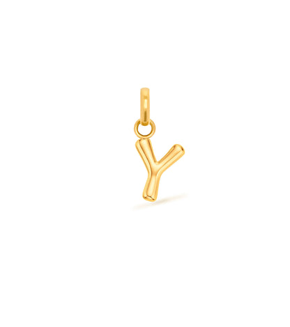 Mini Molten Initial Pendant (Gold)