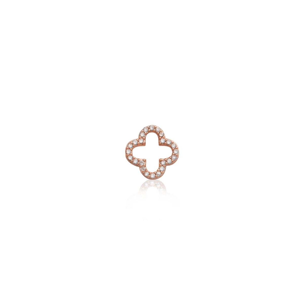 Made Mine Charms - Crystal Clover Charm (Rose Gold)