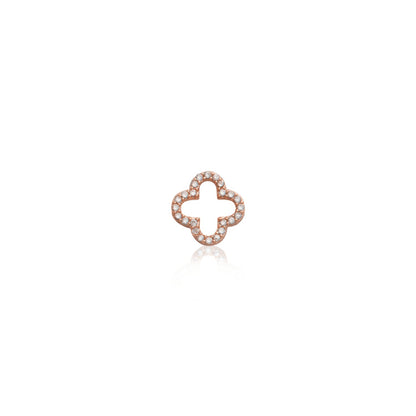 Made Mine Charms - Crystal Clover Charm (Rose Gold)