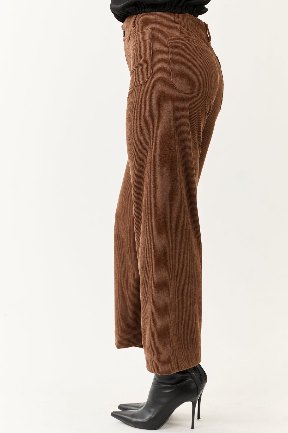 Cocoa Patch Pocket Corduroy Wide Leg Cropped Pants