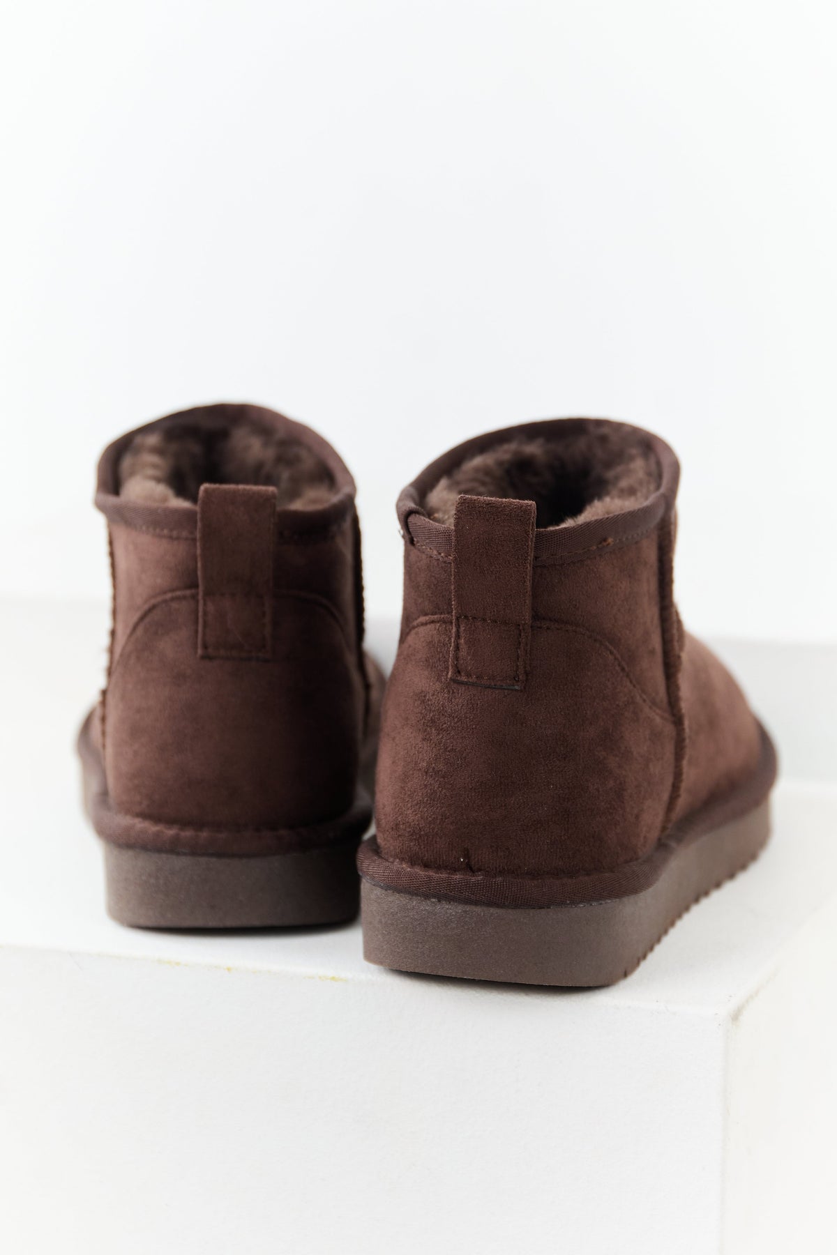 Cocoa Faux Suede Fur Lined Short Booties
