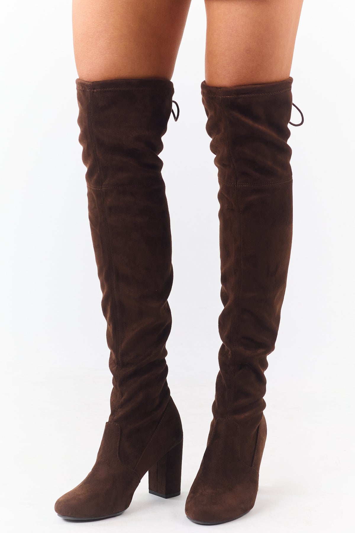 Cocoa Over the Knee Microsuede Drawstring Boots