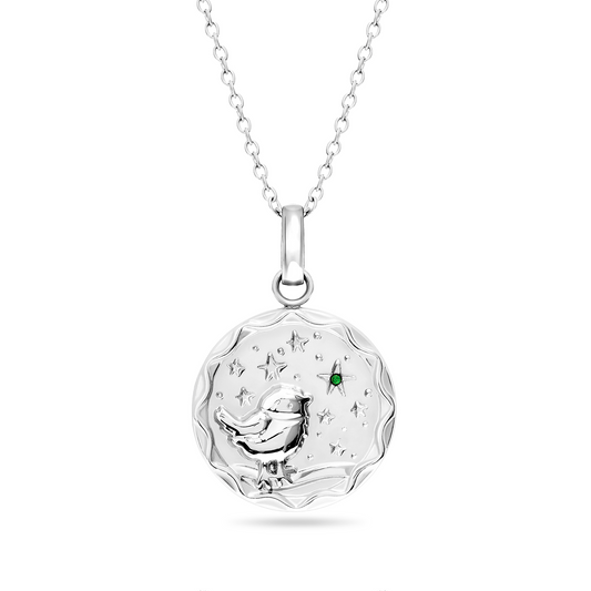 Murphys Sketches x Abbott Lyon Custom Robin Coin Necklace (Silver)